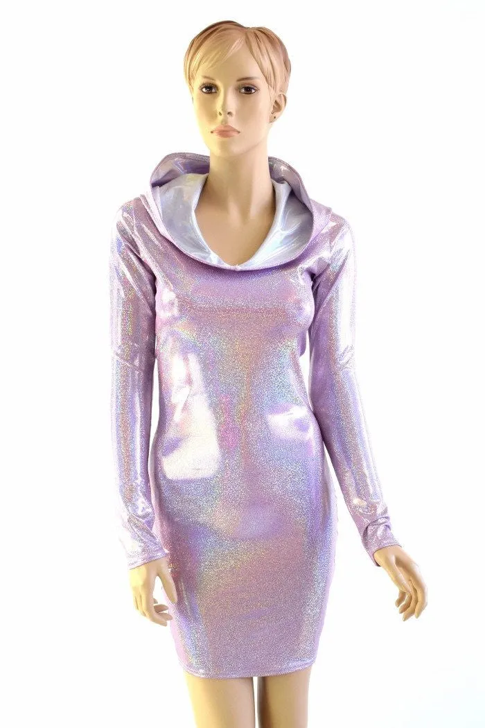 Lilac Long Sleeve Hoodie Dress