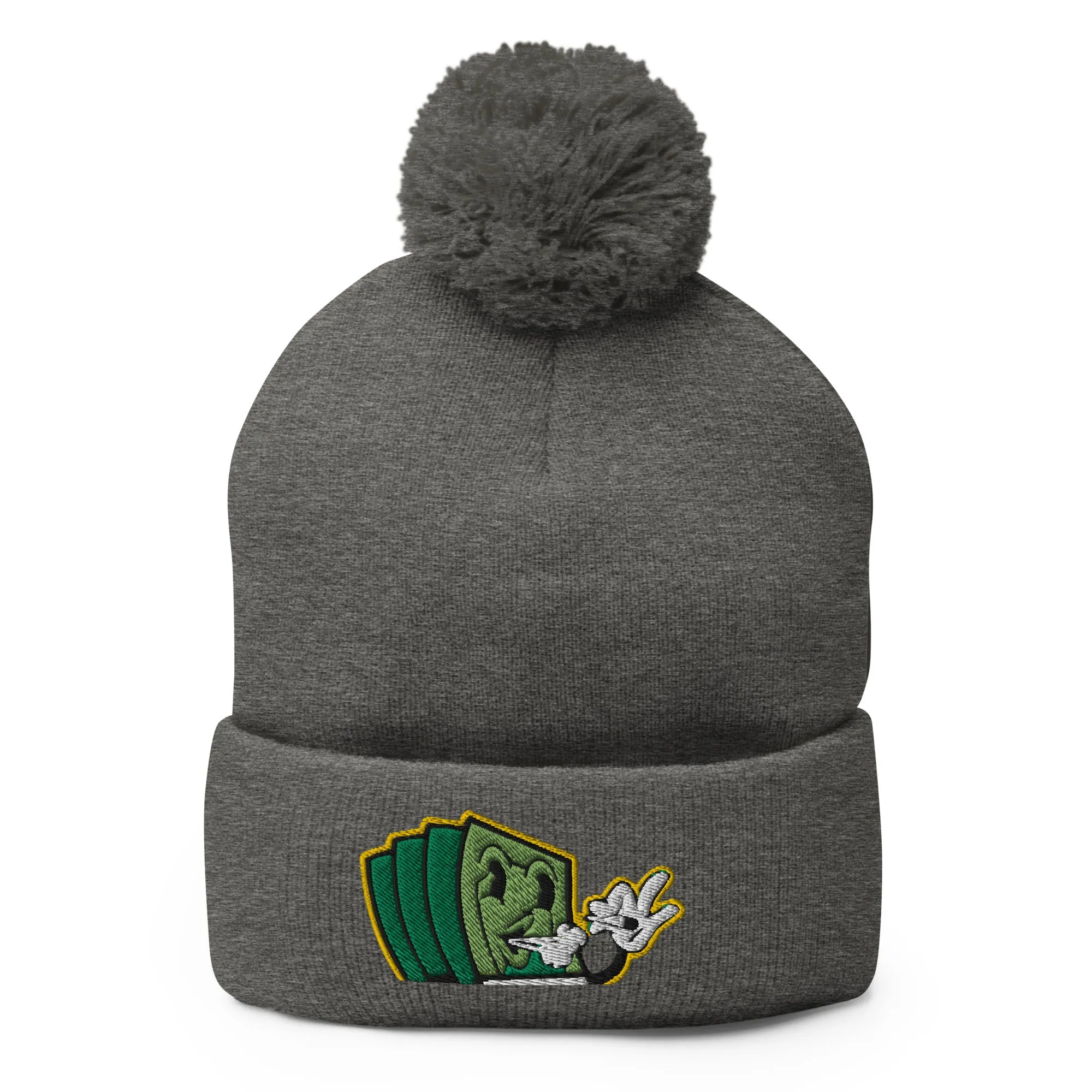 Lit and Rich Cash Smoke Pom-Pom Beanie Hat