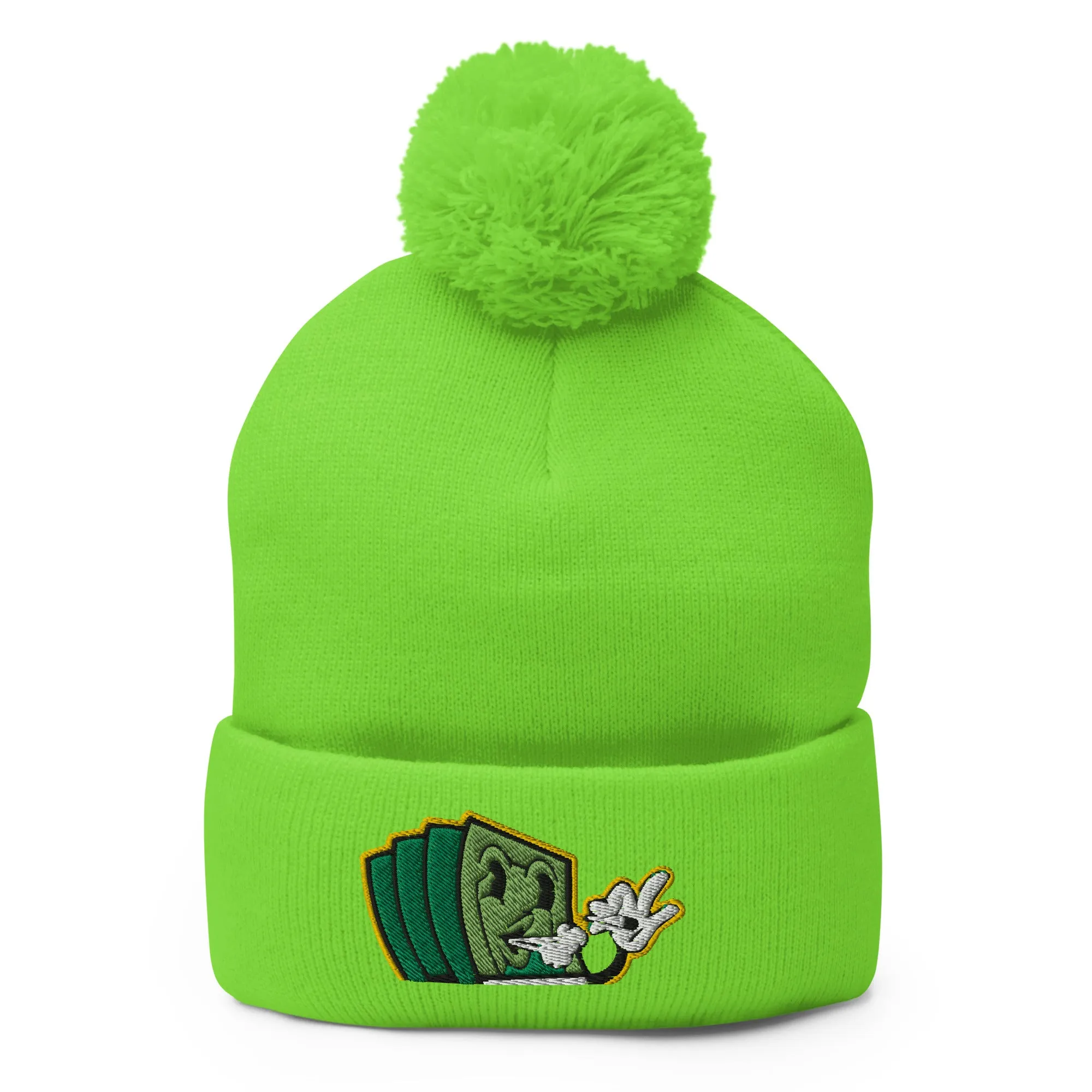 Lit and Rich Cash Smoke Pom-Pom Beanie Hat