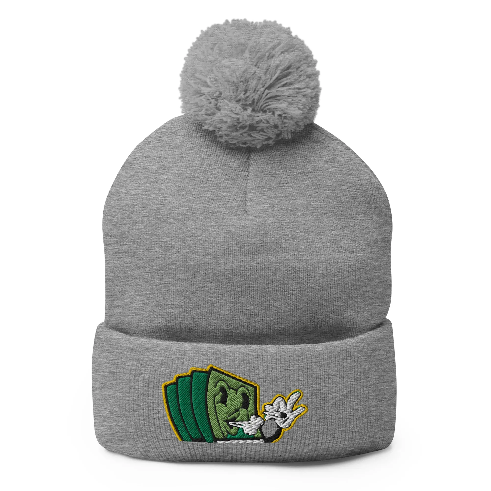 Lit and Rich Cash Smoke Pom-Pom Beanie Hat