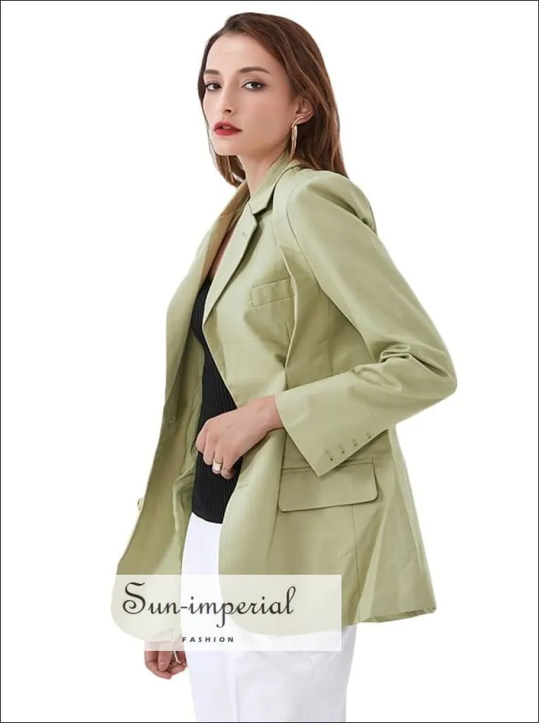 Long Sleeve Hot Pink Women Blazer Coat