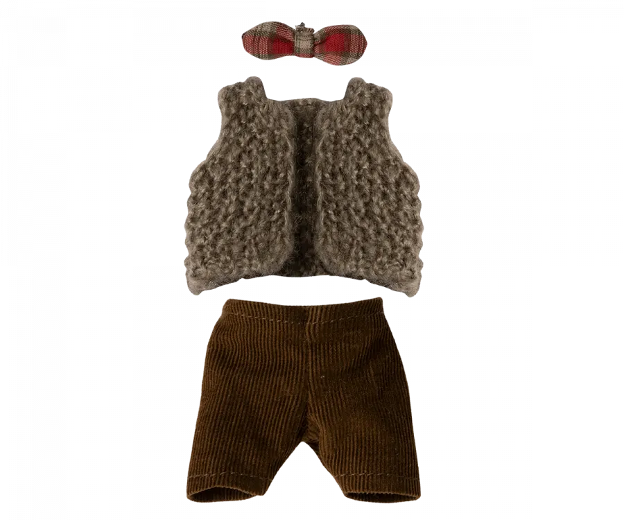 Maileg Vest, pants and butterfly for grandpa mouse