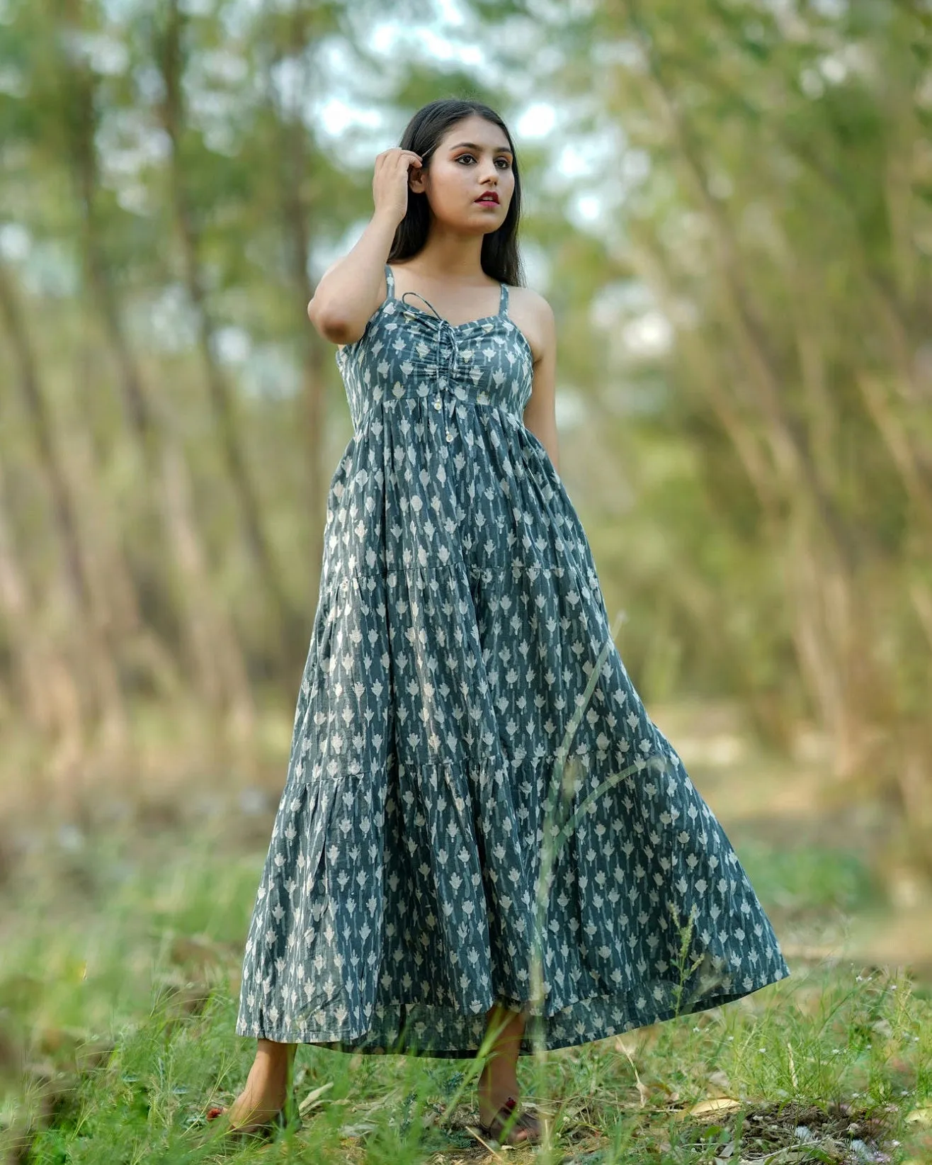 Megh tier maxi dress