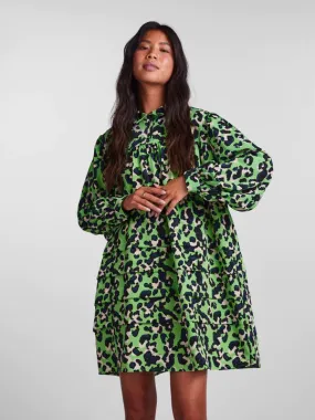 Meline Smock Dress (Grass Green/Leo)