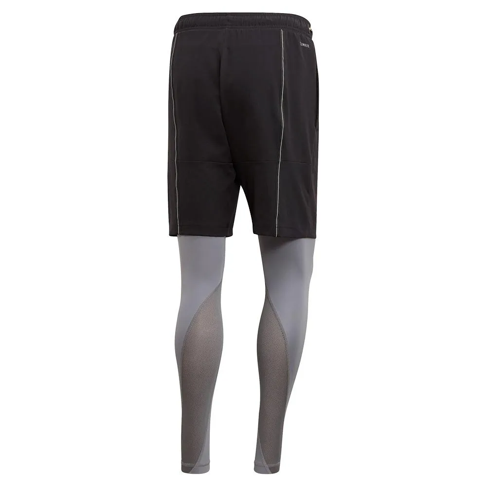 Men's 2in1 Tennis Short Black and Grey Three