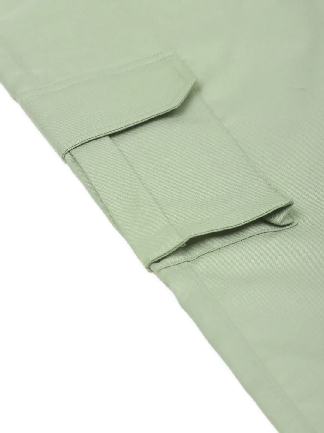 Men's Casual Cotton Solid Cargo Pants ( KGP 154 Pista-Green ) - Jainish