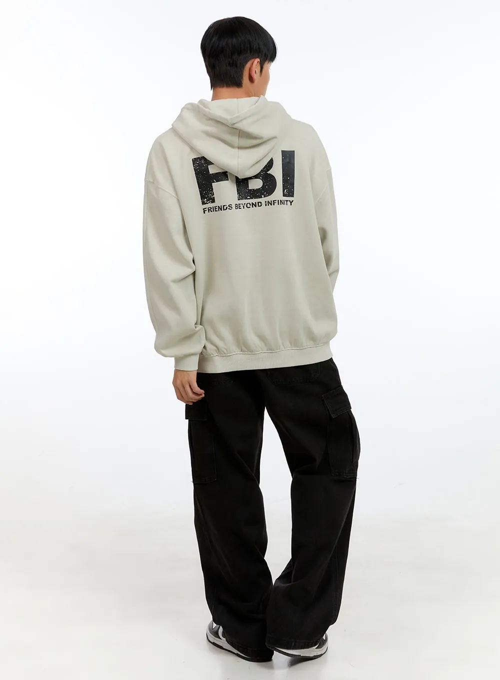 Men's Graphic Simple Lettering Hoodie (Beige) IG416