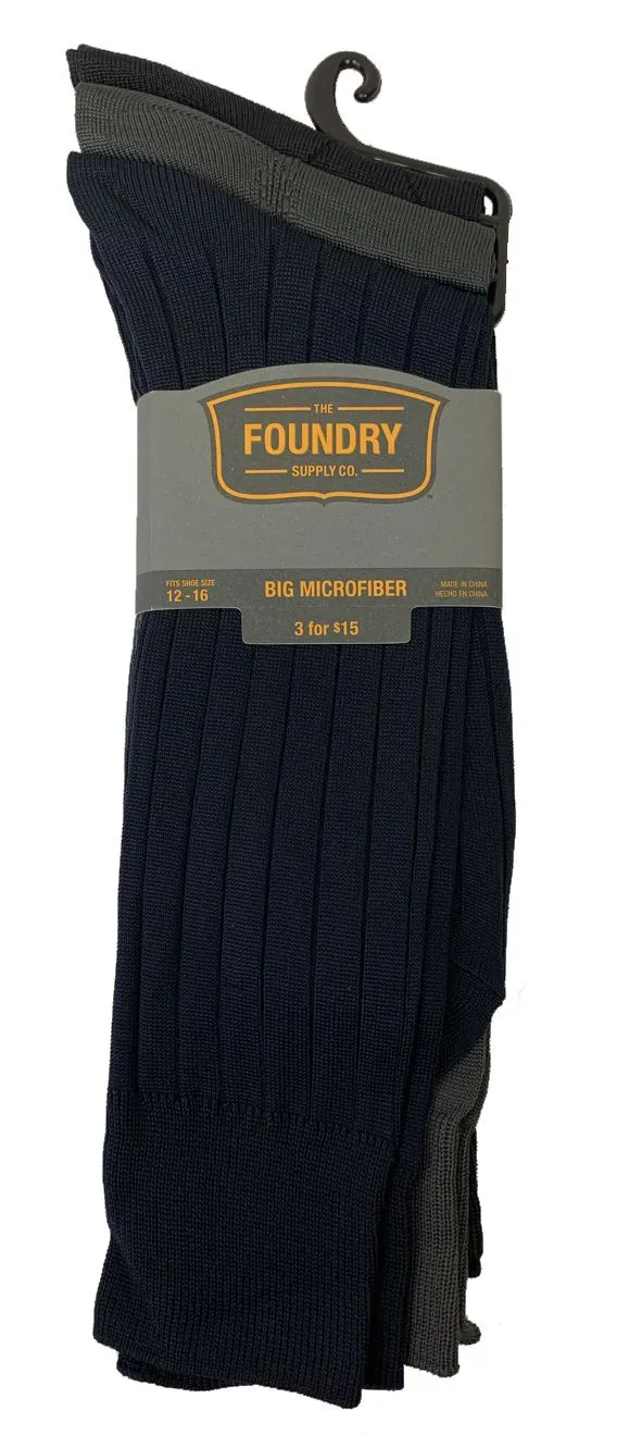 Men's Microfiber Big Size Dress Socks 3pack