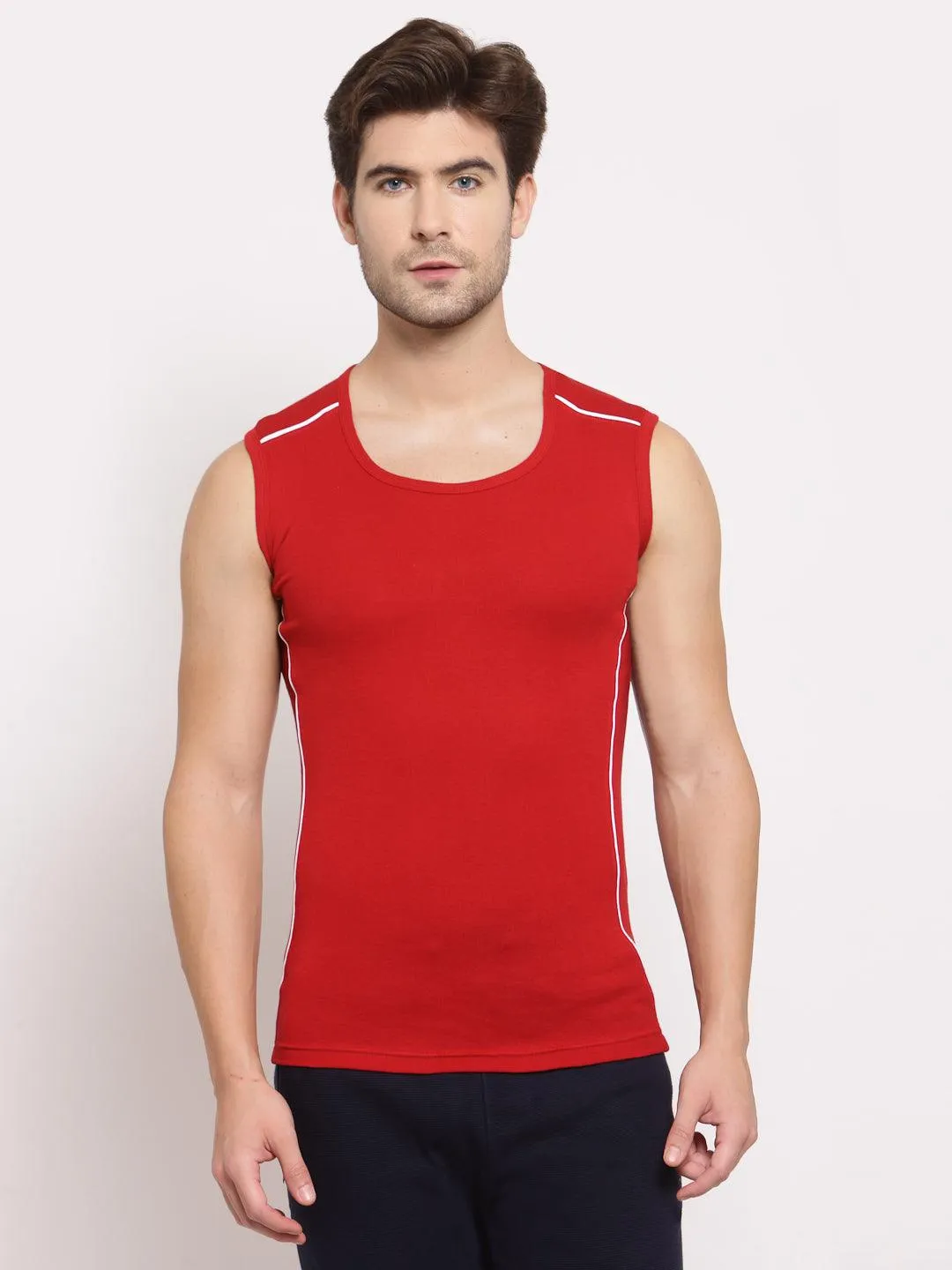 Men's Sleeveless Gym Vest Set of 2 (Red & Navy)