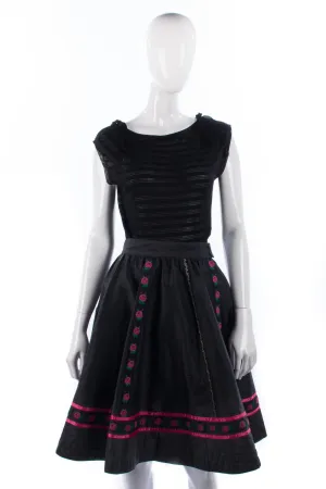 Mondi Skirt with Embroidery and Quilting.  Black Size 36 (UK8/10)