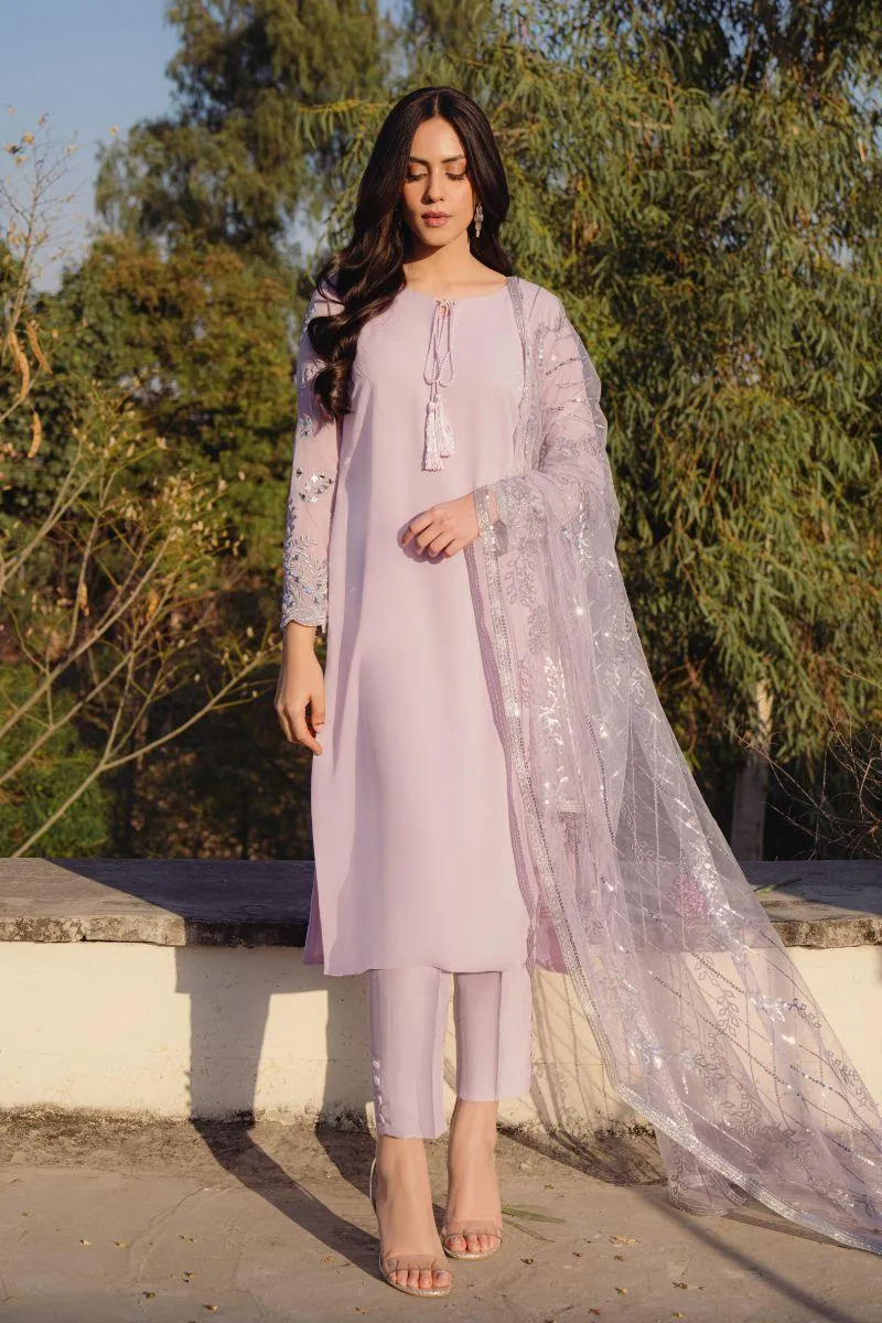 Natasha Kamal - Harmony - Lilac And Silver - Georgette - 3 Piece