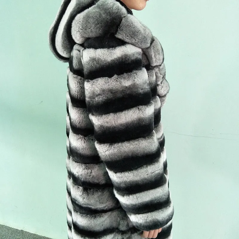 Natural Rex Rabbit Real Fur X-Long Coats (Unisex)