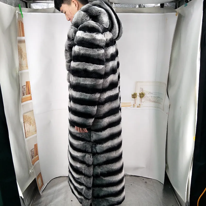 Natural Rex Rabbit Real Fur X-Long Coats (Unisex)