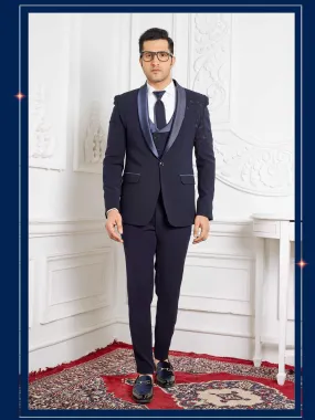 Navy Blue Three- Piece Suit