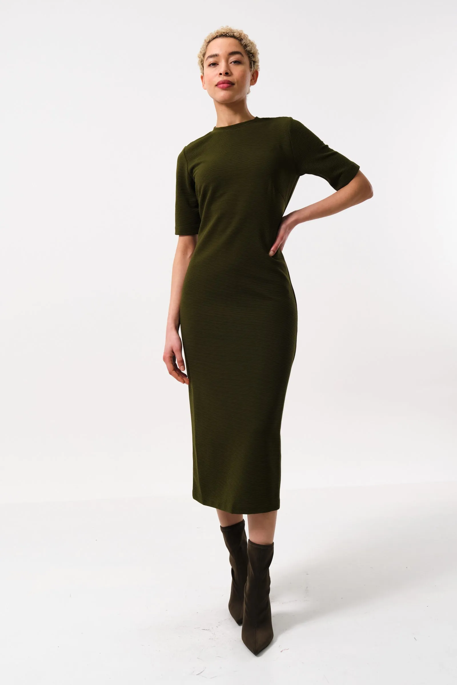 Nila Rib Bodycon Midi Dress