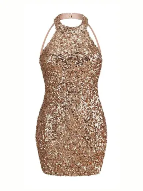 Nisa Sequin Backless Mini Dress