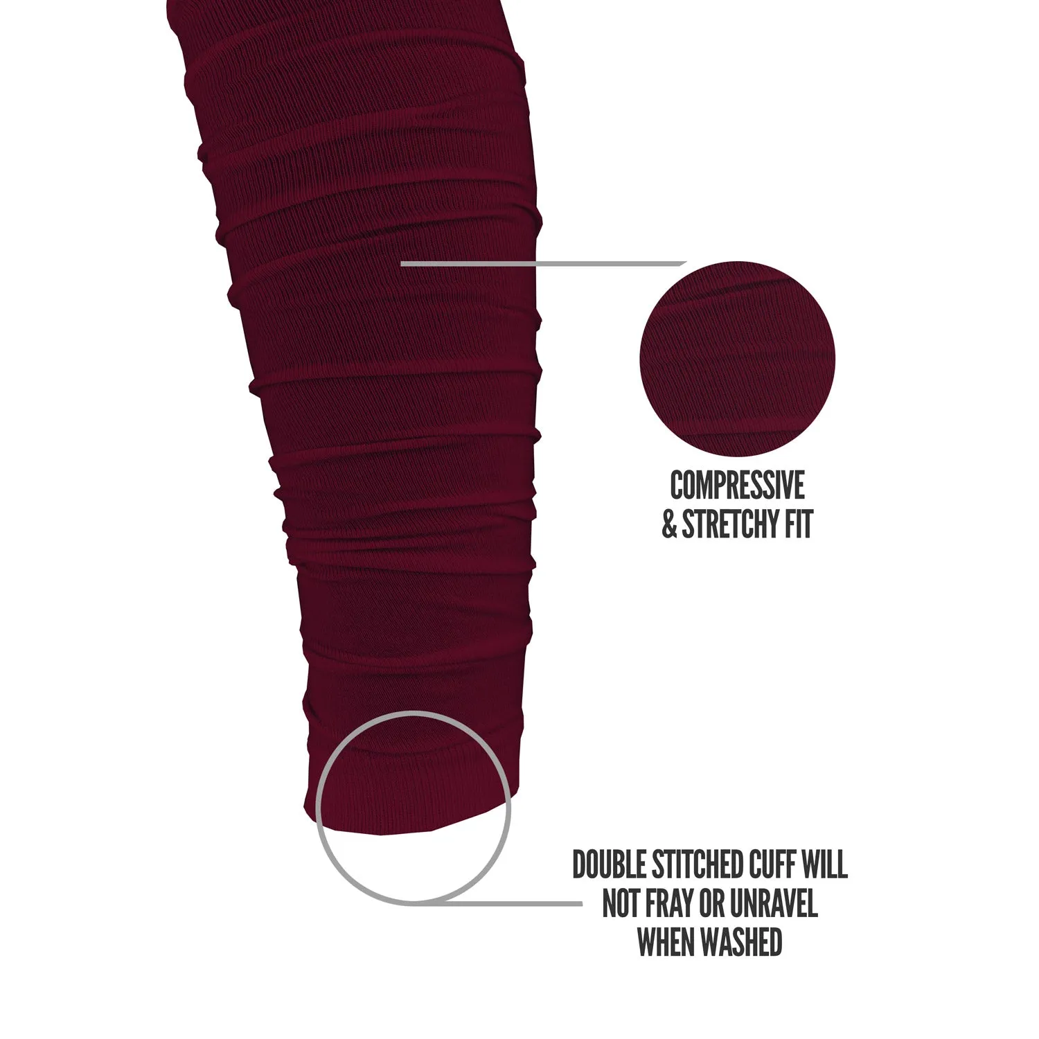 NXTRND Scrunch Football Leg Sleeves Maroon