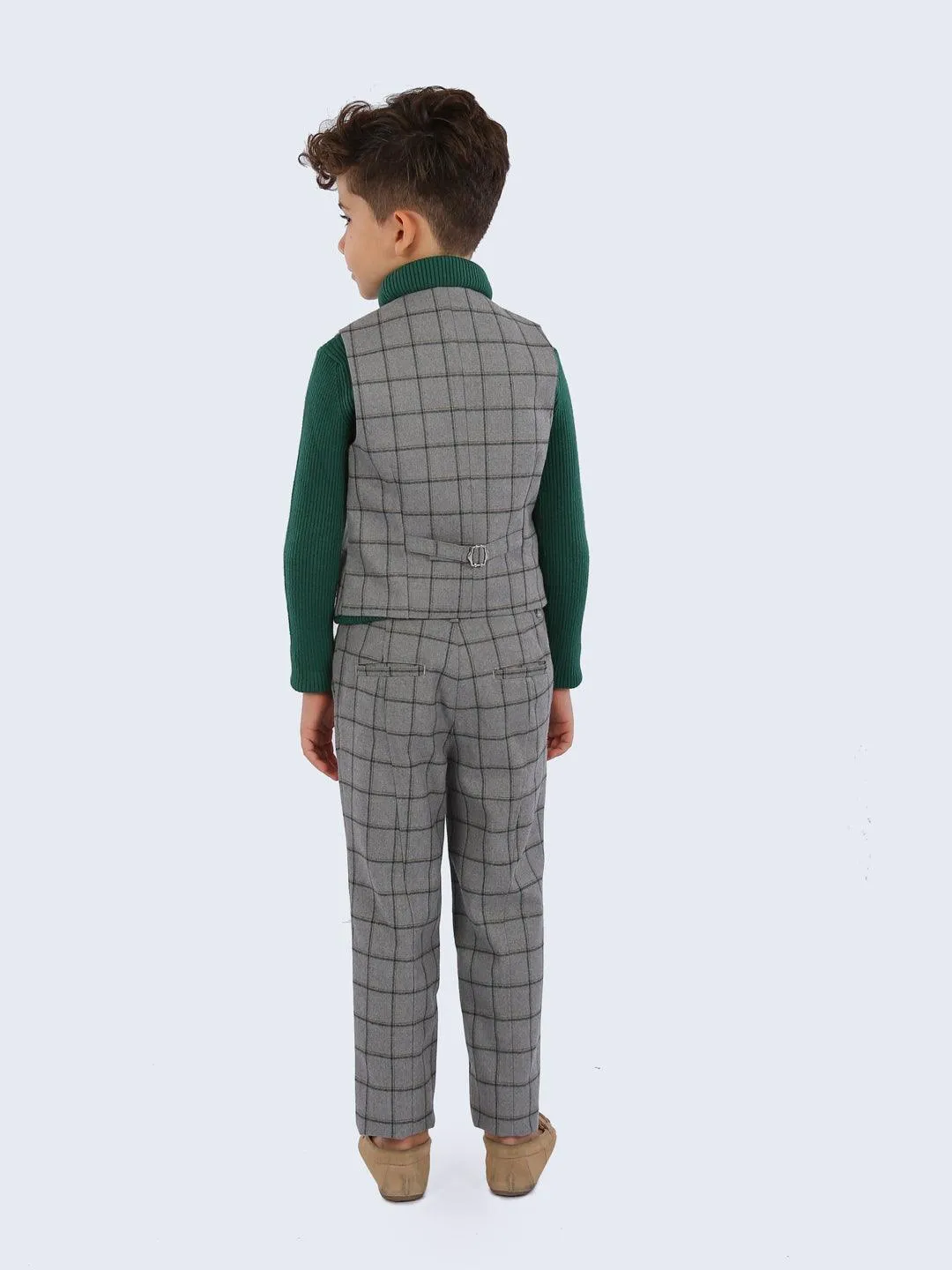 One Friday Grey Check Waist Coat