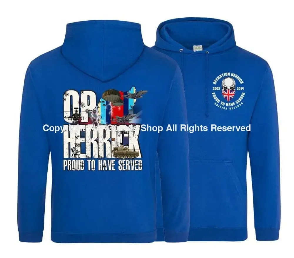 OP HERRICK Afghanistan War Veteran Double Side Printed Hoodie