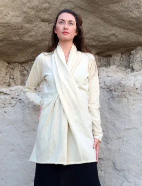 ORGANIC WOOL Shawl Collar Pencil Tunic