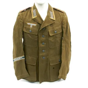 Original German WWII Afrika Korps NCO M43 Tropical Tunic