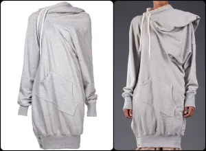 Oversized Asymmetrical Sweatshirt Dress //Extravagant Hooded