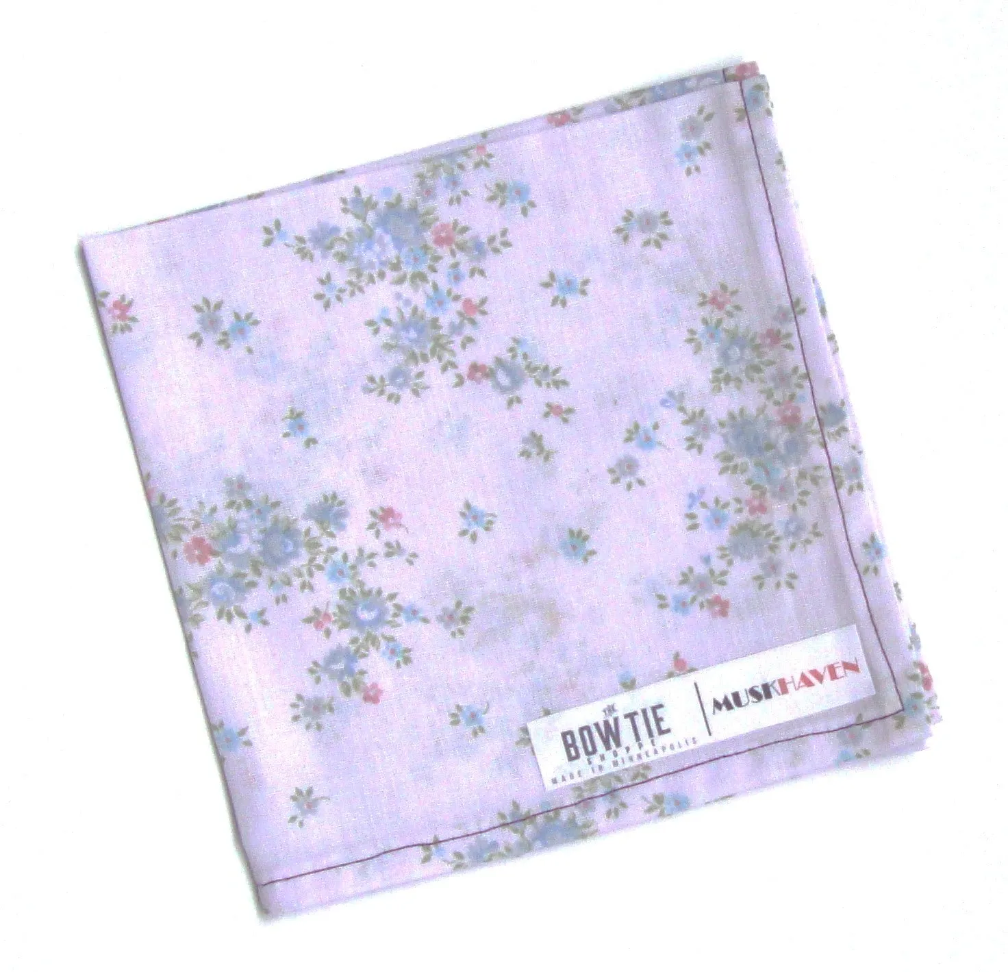 Pale Lavender Floral Bouquet Muskhaven Pocket Square