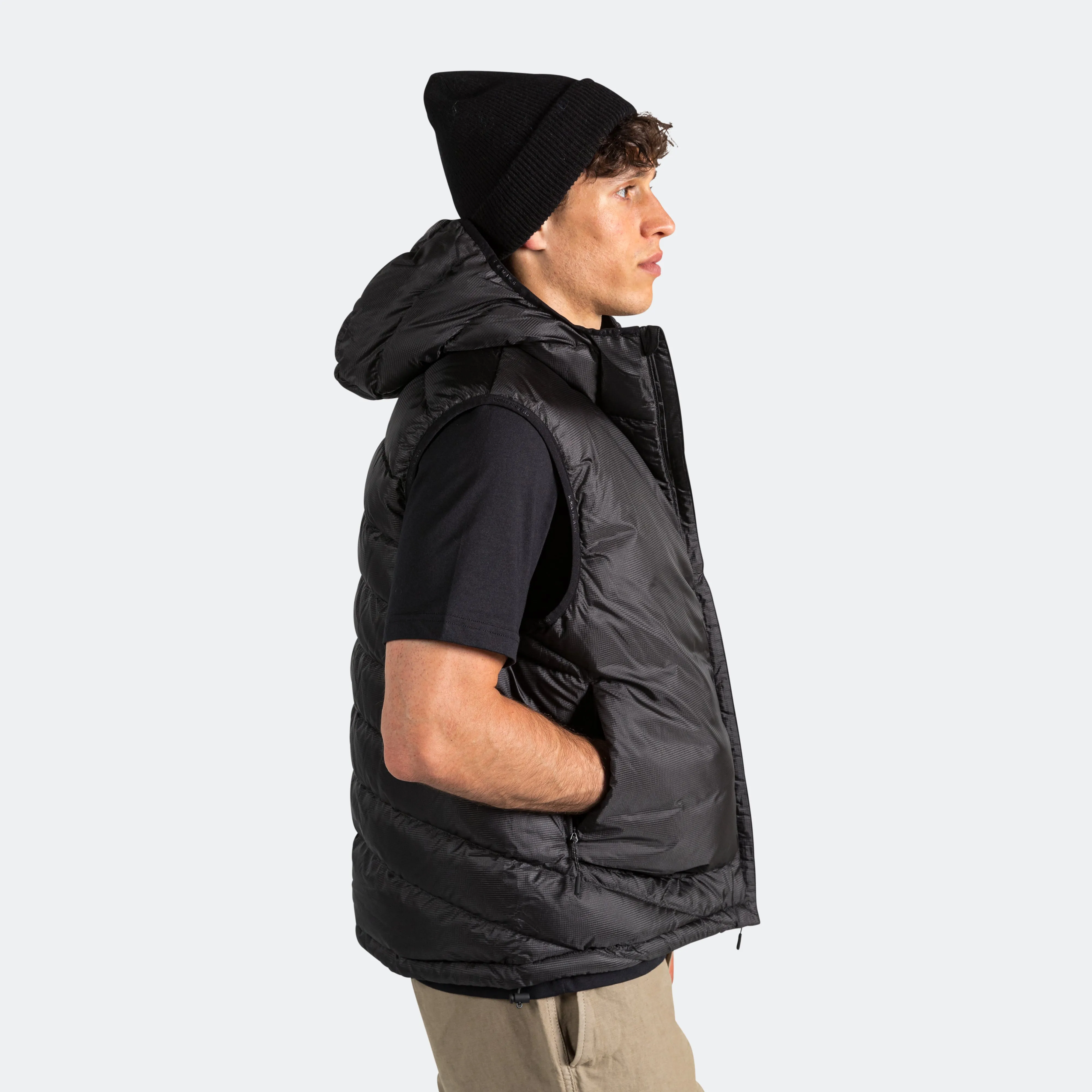 Pasmo Rip Hooded Down Gilet - Black