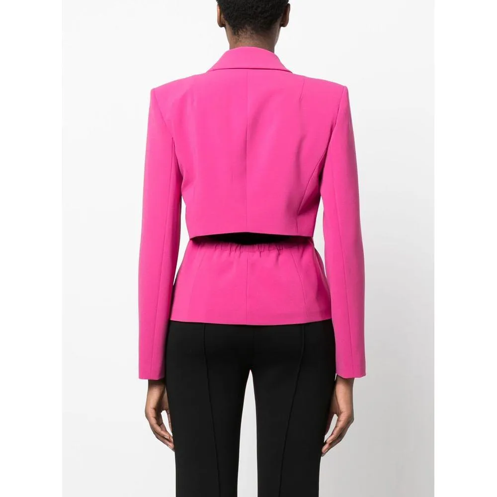 Patrizia Pepe Fuchsia One-Button Stretchy Chic Blazer