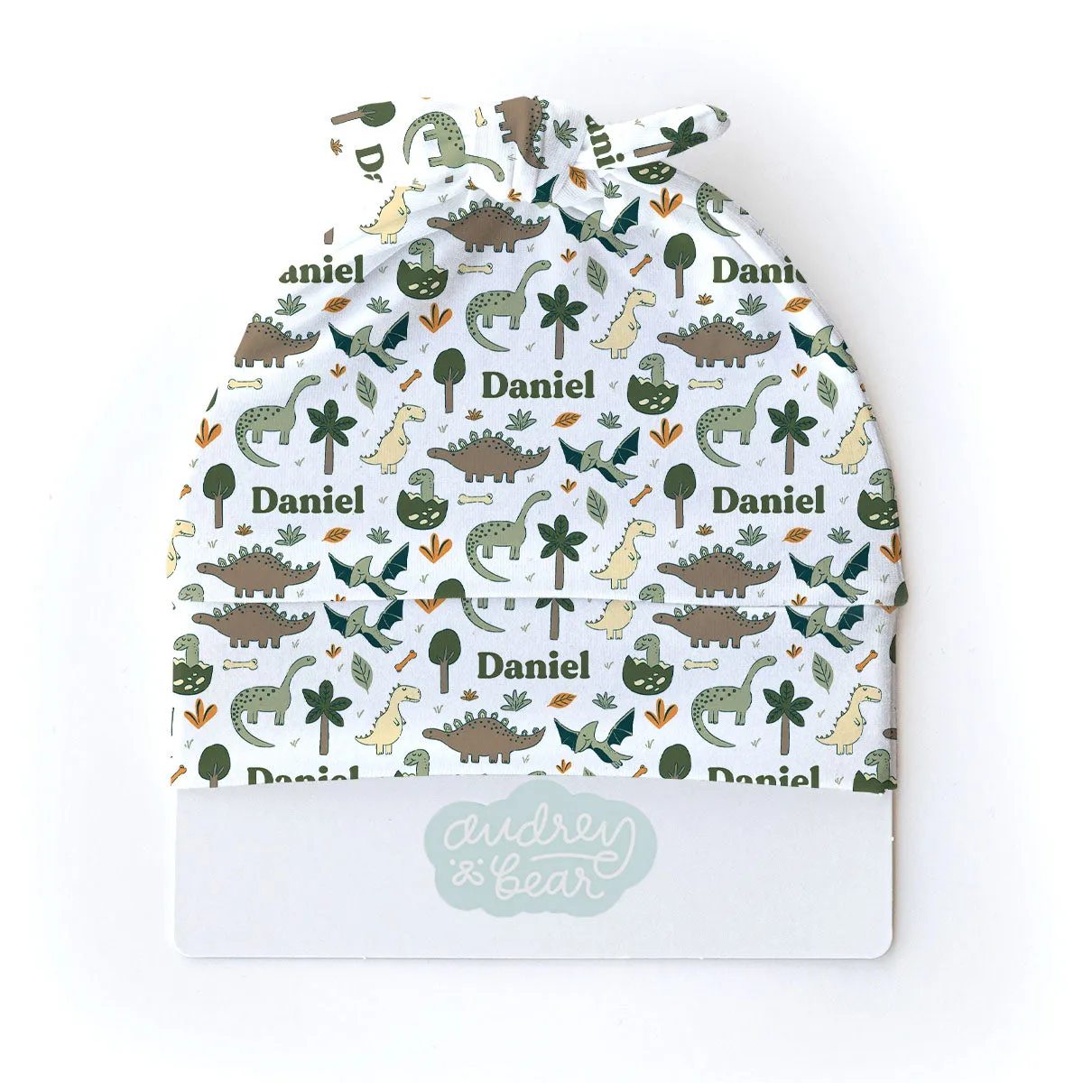 Personalized  Swaddle & Hat Set | Dancing Dinos