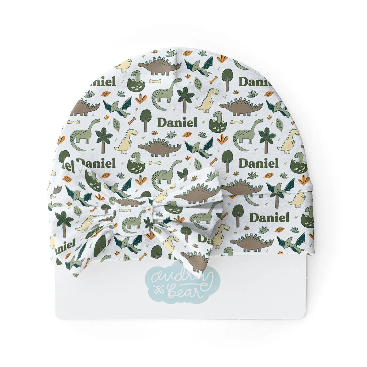 Personalized  Swaddle & Hat Set | Dancing Dinos