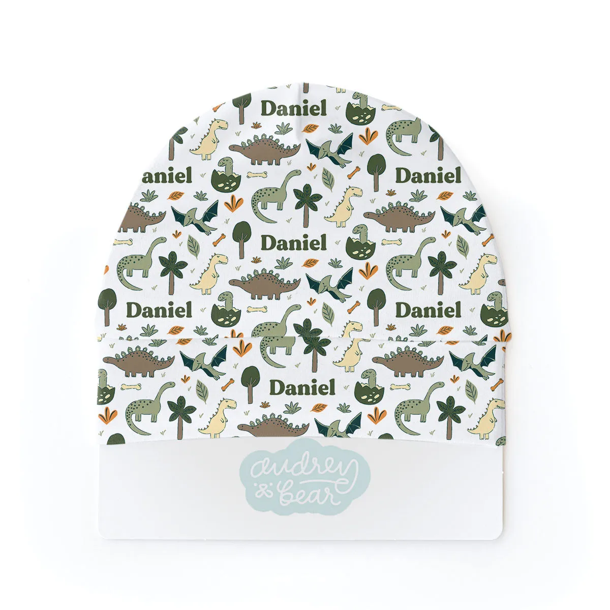 Personalized  Swaddle & Hat Set | Dancing Dinos