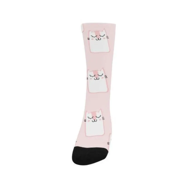 Pink Cat Socks Pink Cotton Blend Personalized Cat Lady Gifts