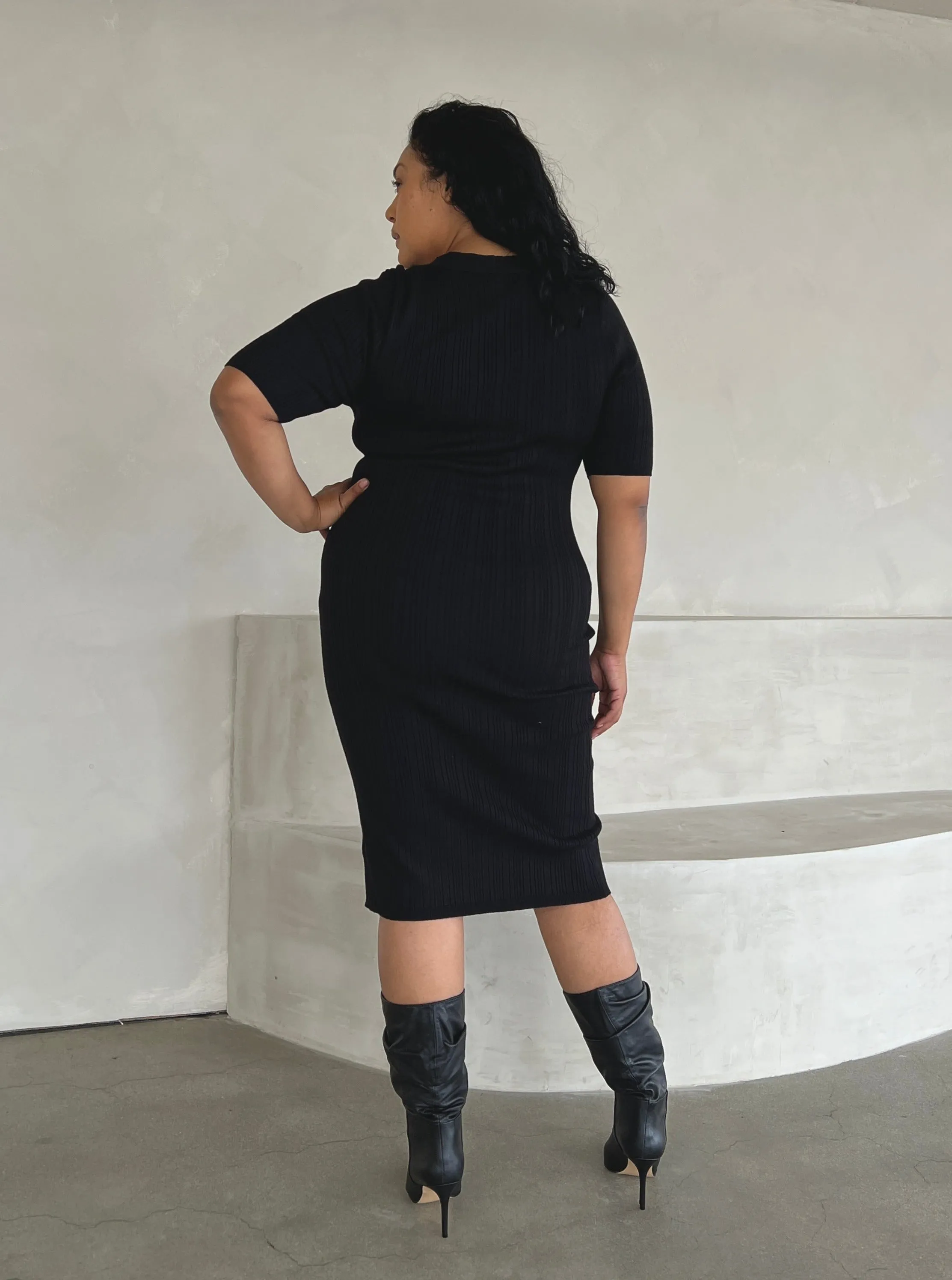 Plus Size Button Down Midi Dress