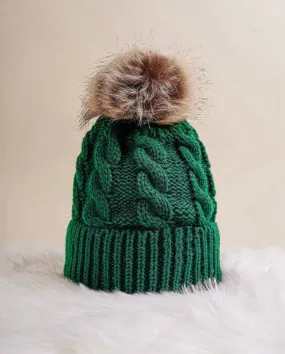 Pom Pom Beanie Hat-Solid