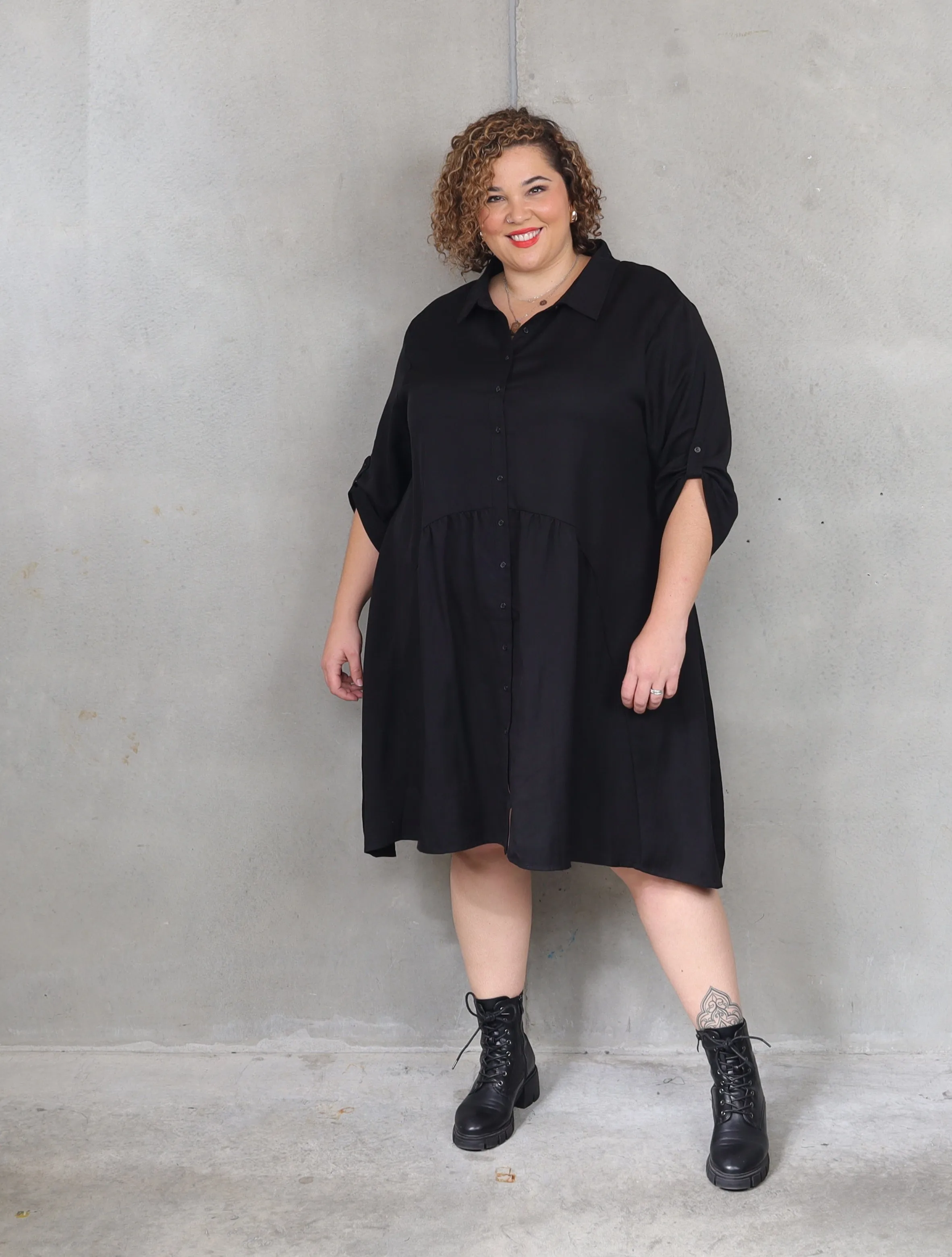 PQ Collection Soho Shirt Dress - Black