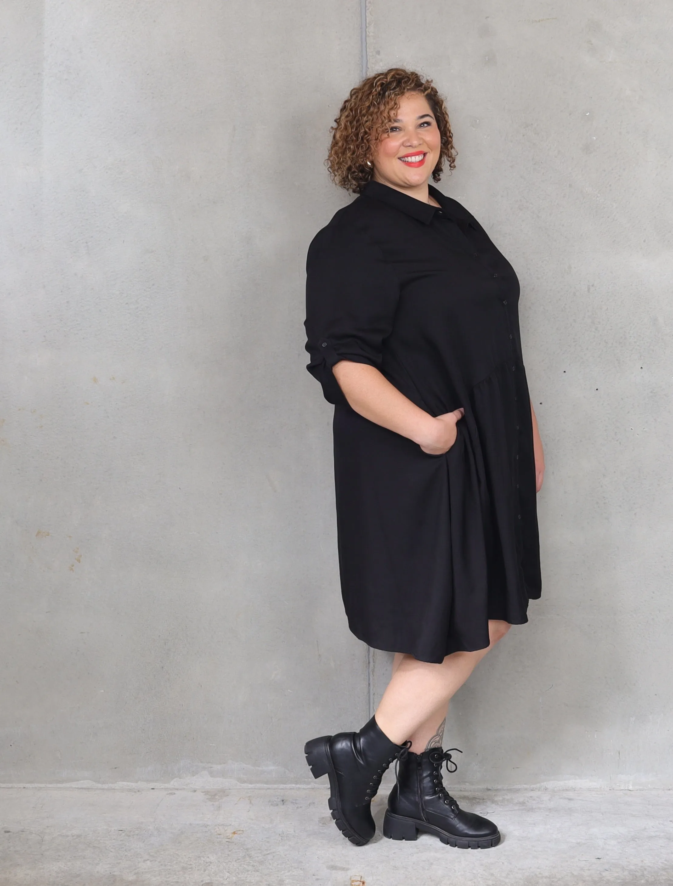 PQ Collection Soho Shirt Dress - Black