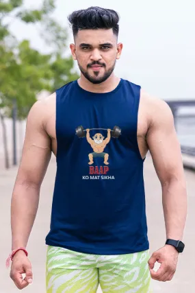 QUIRKY GYM VEST NAVY BLUE- CROSS FIT