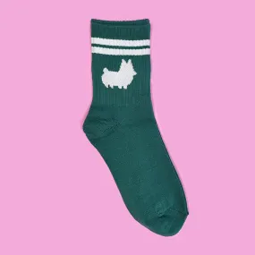 "Cash Money Green" Corgi Crew Socks (NEW!)