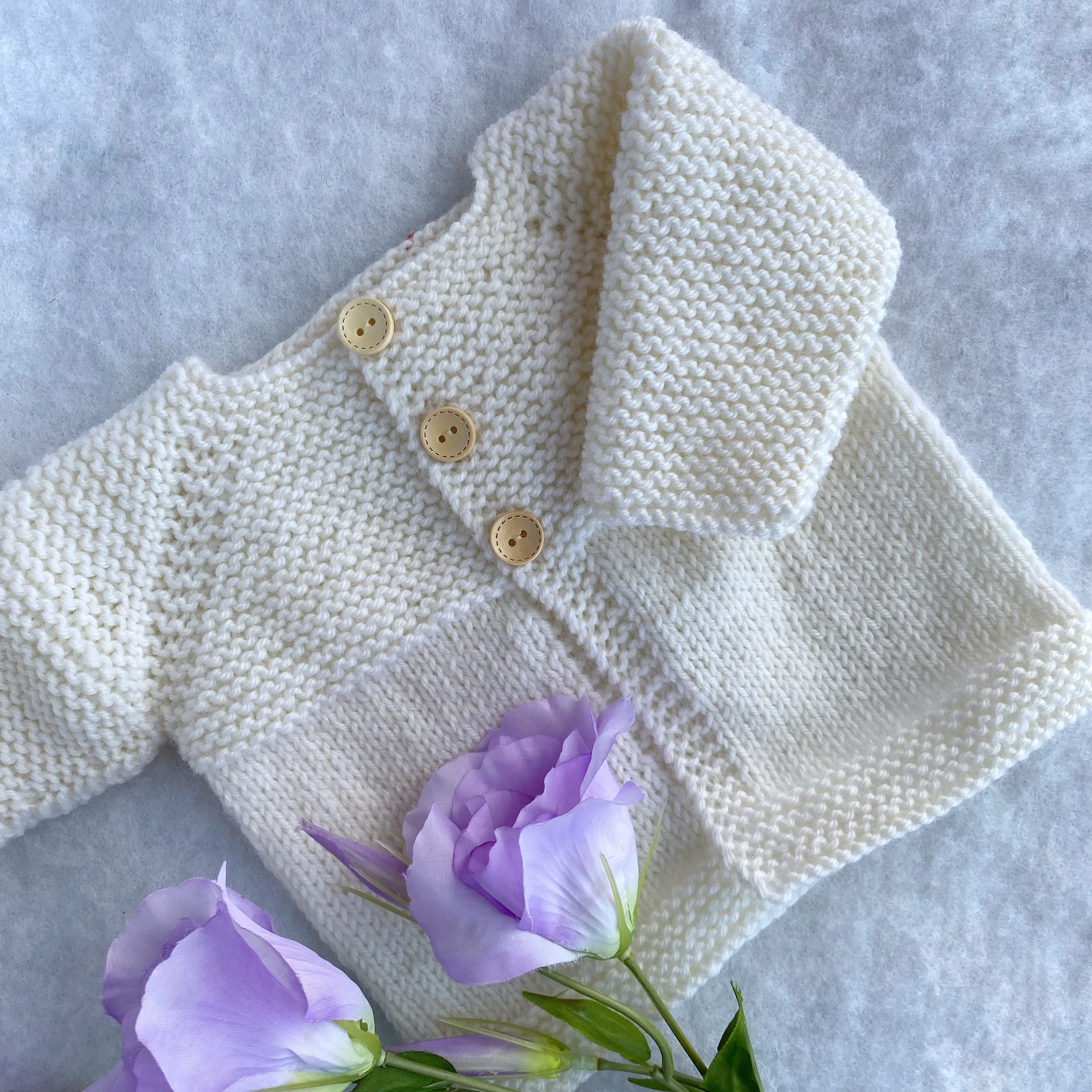 "Daffodils" merino cardigan and beanie set