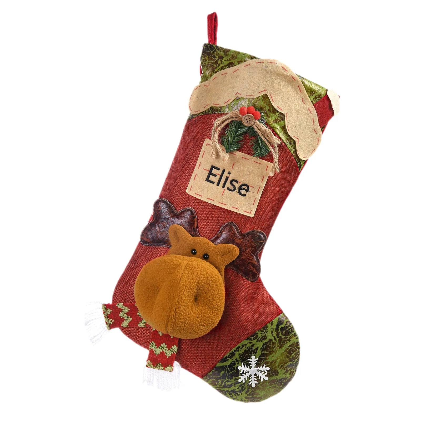 "Warm up the Holidays with Custom Name Elk Snowman Christmas Socks!"