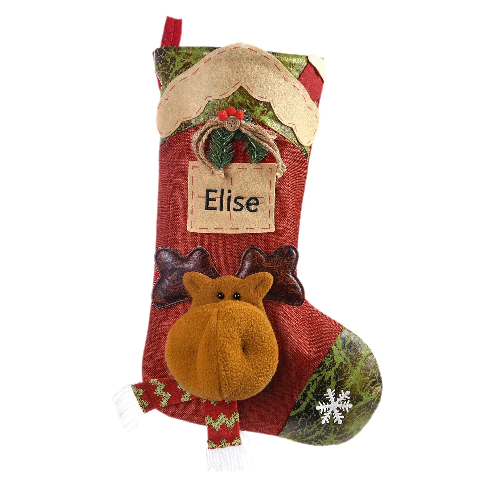 "Warm up the Holidays with Custom Name Elk Snowman Christmas Socks!"