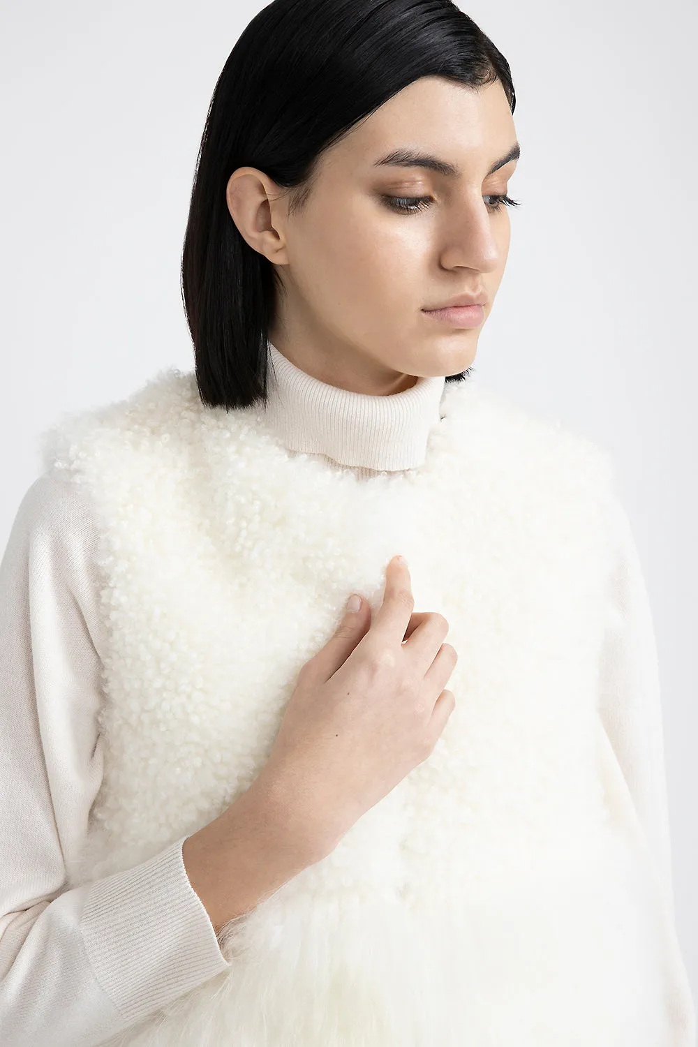 Real cashmere goat hair gilet