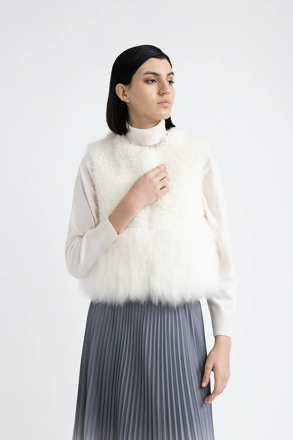 Real cashmere goat hair gilet