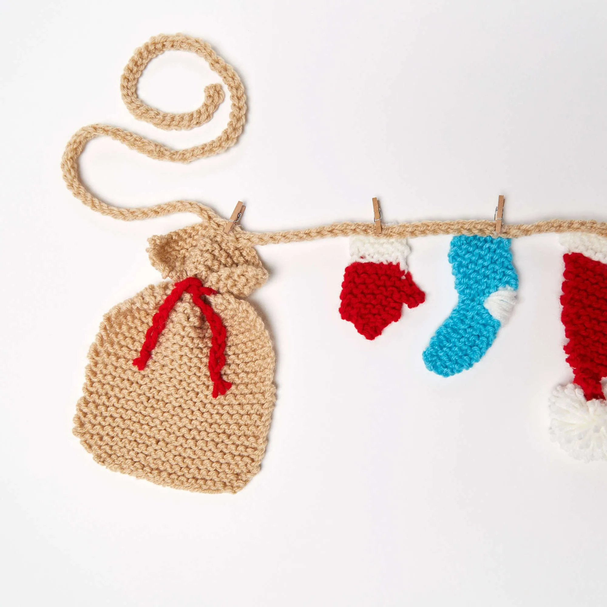 Red Heart Knit Santa's Wardrobe Garland