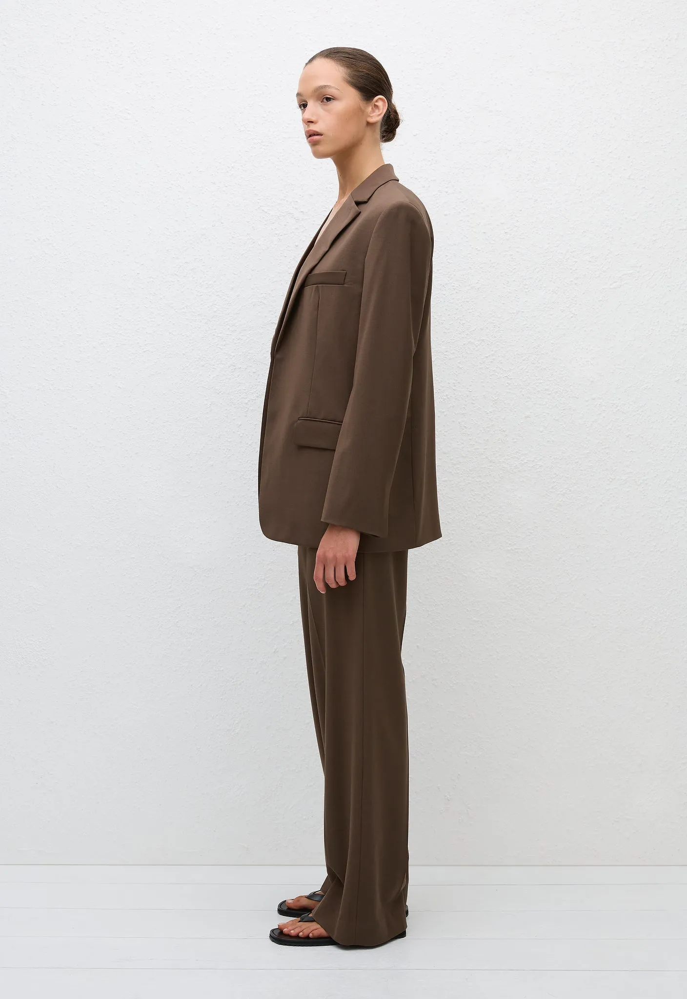 Relaxed Tailored Blazer - Coffee