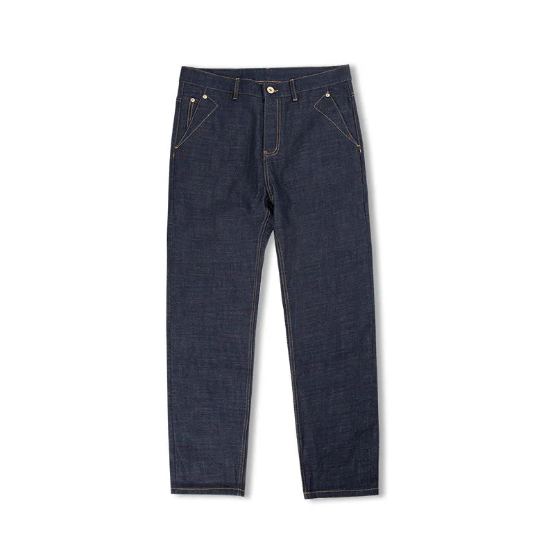 Retro Colored Yarn Raw Denim Pants