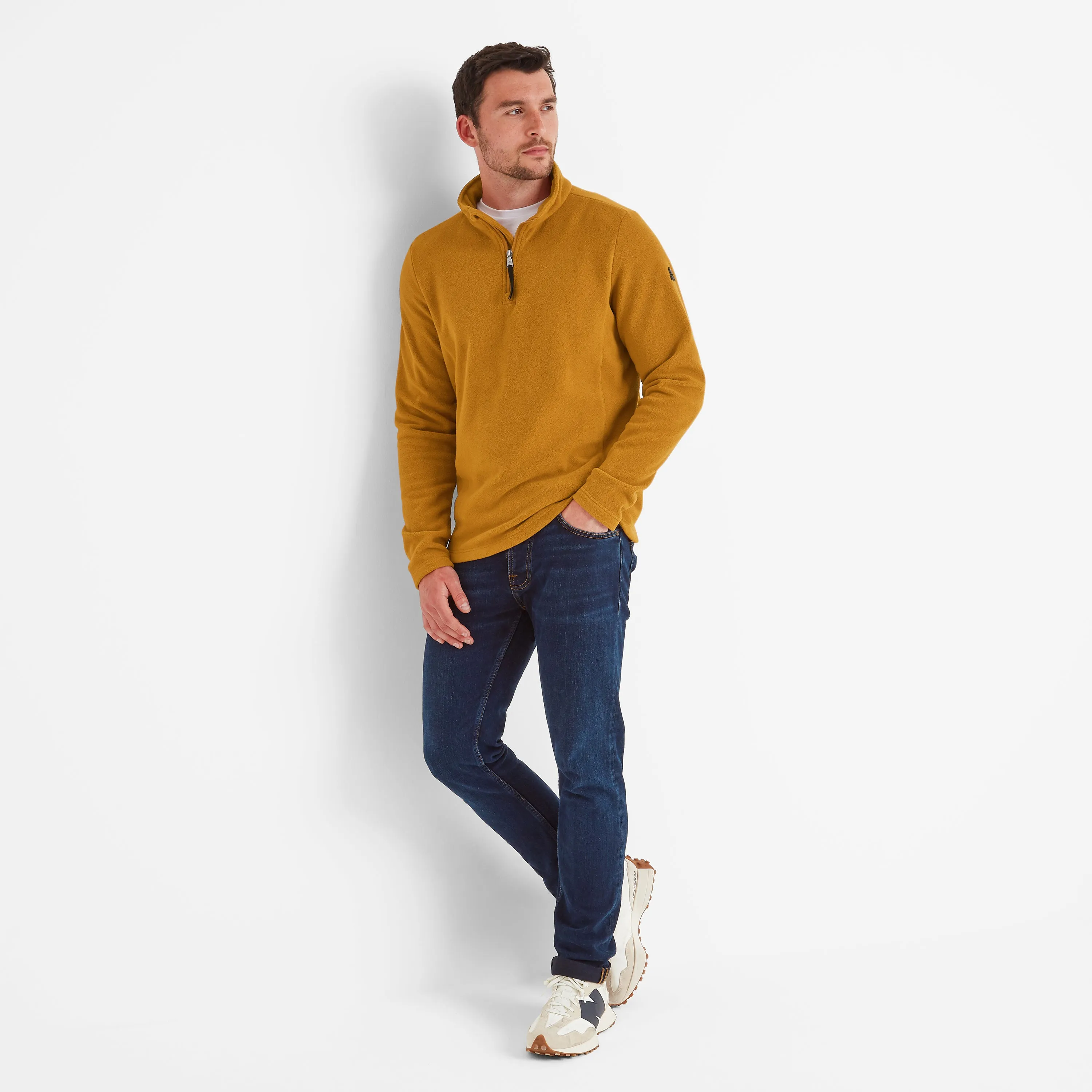 Revive Mens Quarter Zip Fleece - Rich Ochre