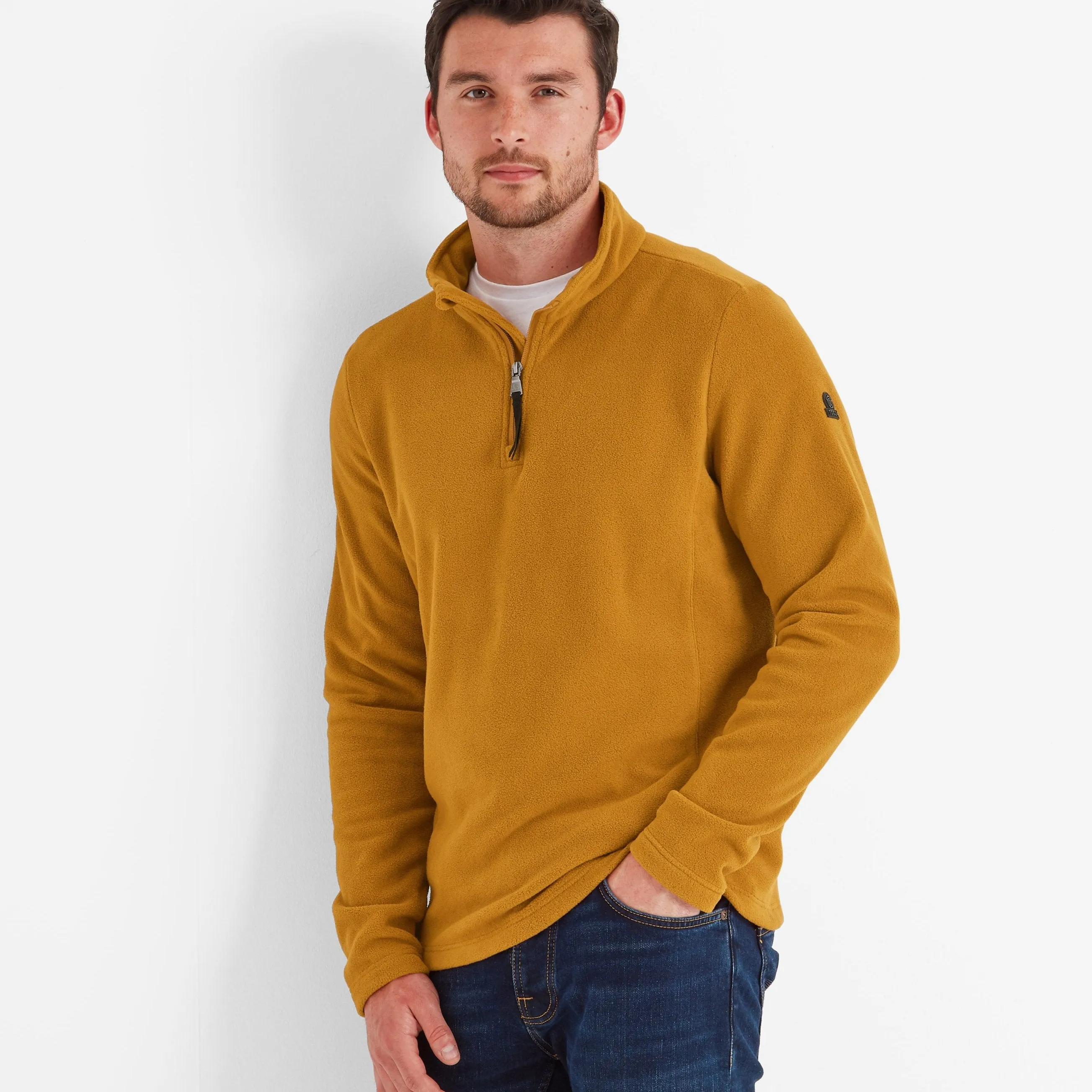 Revive Mens Quarter Zip Fleece - Rich Ochre