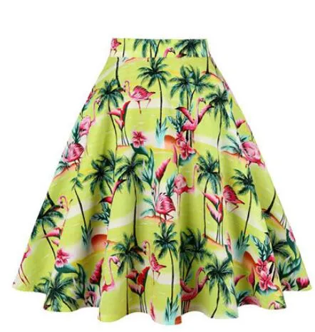 Robe Summer Travel Casual 50s 60s Women Skirt Lemon Floral Print Costume Cotton A-Line Knee-Length Plus Size Pin Up Swing Jurken